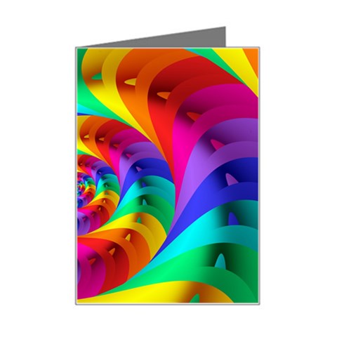 Psychedelic Rainbow Spiral Mini Greeting Card from ArtsNow.com Left