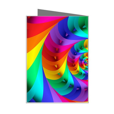 Psychedelic Rainbow Spiral Mini Greeting Card from ArtsNow.com Right