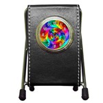 Psychedelic Rainbow Spiral Pen Holder Desk Clock