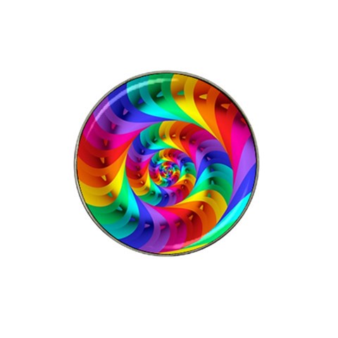 Psychedelic Rainbow Spiral Hat Clip Ball Marker from ArtsNow.com Front