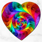 Psychedelic Rainbow Spiral Jigsaw Puzzle (Heart)