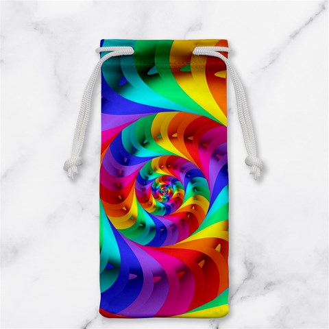 Psychedelic Rainbow Spiral Jewelry Bag from ArtsNow.com Front