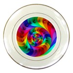 Psychedelic Rainbow Spiral Porcelain Plate