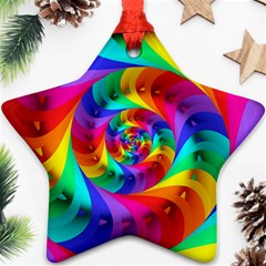 Psychedelic Rainbow Spiral Star Ornament (Two Sides) from ArtsNow.com Front