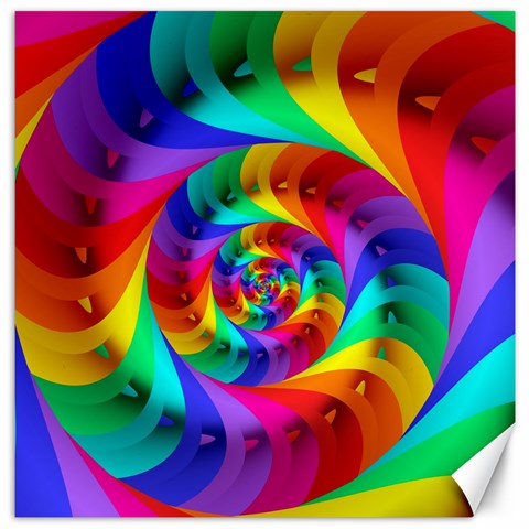 Psychedelic Rainbow Spiral Canvas 12  x 12  from ArtsNow.com 11.4 x11.56  Canvas - 1