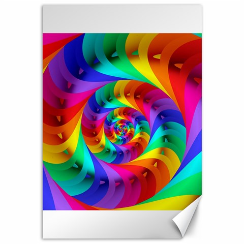 Psychedelic Rainbow Spiral Canvas 12  x 18  from ArtsNow.com 11.88 x17.36  Canvas - 1