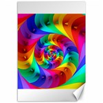 Psychedelic Rainbow Spiral Canvas 12  x 18 