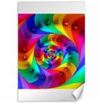 Psychedelic Rainbow Spiral Canvas 24  x 36 