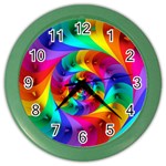 Psychedelic Rainbow Spiral Color Wall Clock