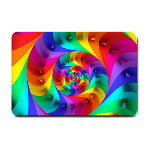 Psychedelic Rainbow Spiral Small Doormat from ArtsNow.com 24 x16  Door Mat