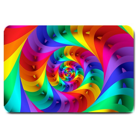 Psychedelic Rainbow Spiral Large Doormat from ArtsNow.com 30 x20  Door Mat