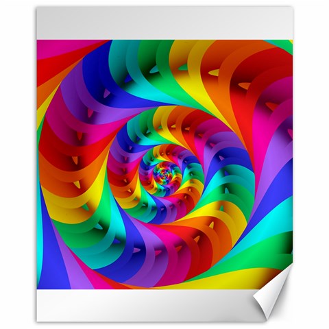 Psychedelic Rainbow Spiral Canvas 11  x 14  from ArtsNow.com 10.95 x13.48  Canvas - 1