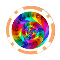 Psychedelic Rainbow Spiral Poker Chip Card Guard from ArtsNow.com Front