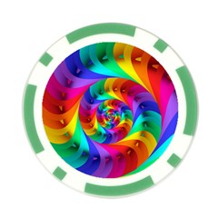 Psychedelic Rainbow Spiral Poker Chip Card Guard from ArtsNow.com Back