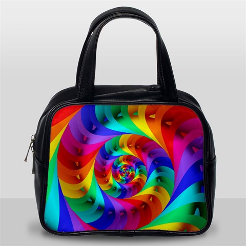 Psychedelic Rainbow Spiral Classic Handbag (Two Sides) from ArtsNow.com Back