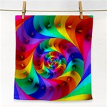 Psychedelic Rainbow Spiral Face Towel