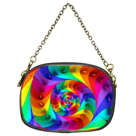 Psychedelic Rainbow Spiral Chain Purse (One Side) from ArtsNow.com Front