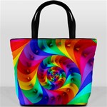 Psychedelic Rainbow Spiral Bucket Bag