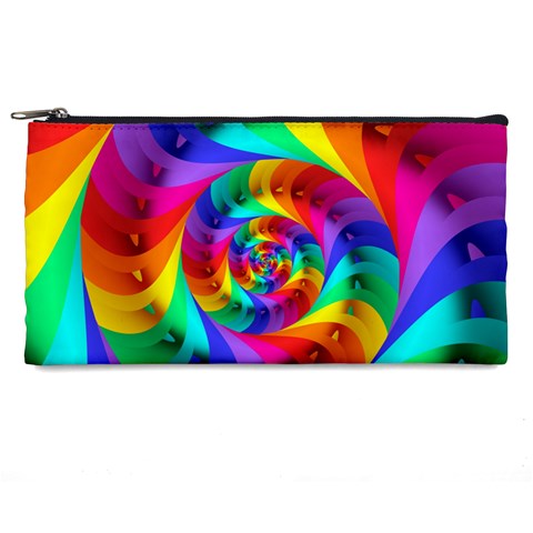 Psychedelic Rainbow Spiral Pencil Case from ArtsNow.com Front