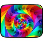 Psychedelic Rainbow Spiral Double Sided Fleece Blanket (Mini)