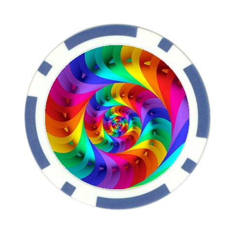 Psychedelic Rainbow Spiral Poker Chip Card Guard (10 pack) from ArtsNow.com Back