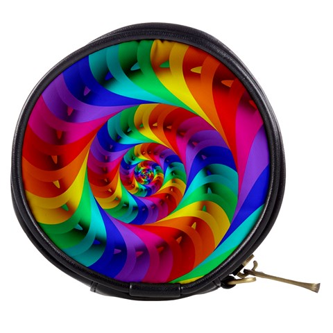 Psychedelic Rainbow Spiral Mini Makeup Bag from ArtsNow.com Front