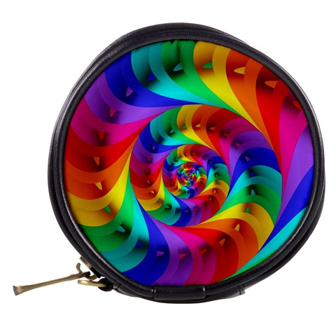 Psychedelic Rainbow Spiral Mini Makeup Bag from ArtsNow.com Back