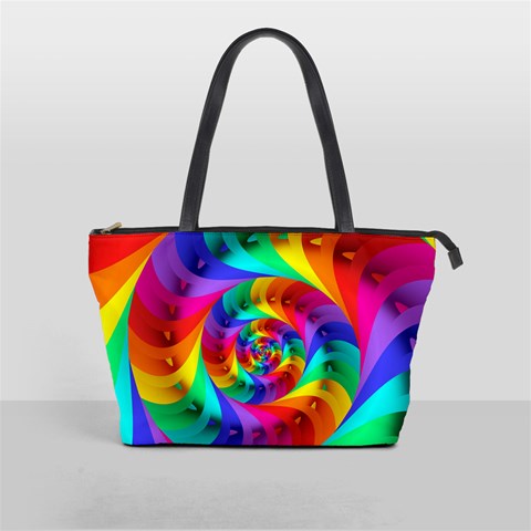 Psychedelic Rainbow Spiral Classic Shoulder Handbag from ArtsNow.com Front