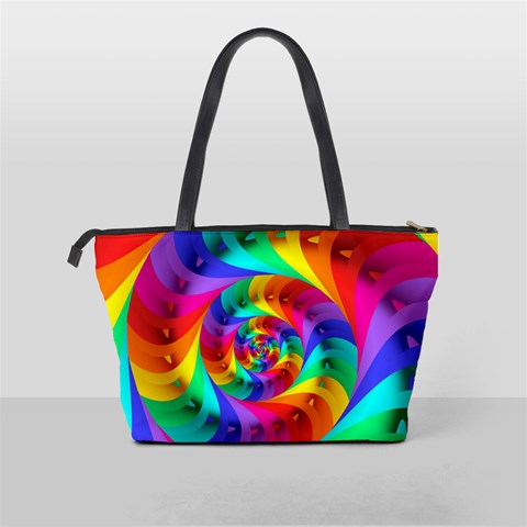 Psychedelic Rainbow Spiral Classic Shoulder Handbag from ArtsNow.com Back