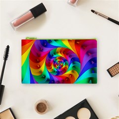 Psychedelic Rainbow Spiral Cosmetic Bag (Small) from ArtsNow.com Front