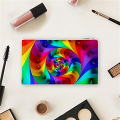 Psychedelic Rainbow Spiral Cosmetic Bag (Small) from ArtsNow.com Back