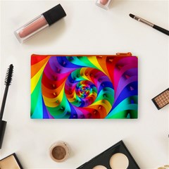 Psychedelic Rainbow Spiral Cosmetic Bag (Small) from ArtsNow.com Back