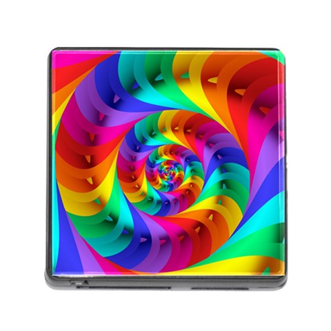 Psychedelic Rainbow Spiral Memory Card Reader (Square) from ArtsNow.com Front