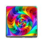 Psychedelic Rainbow Spiral Memory Card Reader (Square)