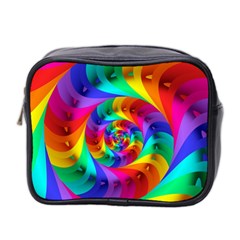 Psychedelic Rainbow Spiral Mini Toiletries Bag (Two Sides) from ArtsNow.com Front