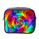 Psychedelic Rainbow Spiral Mini Toiletries Bag (Two Sides)