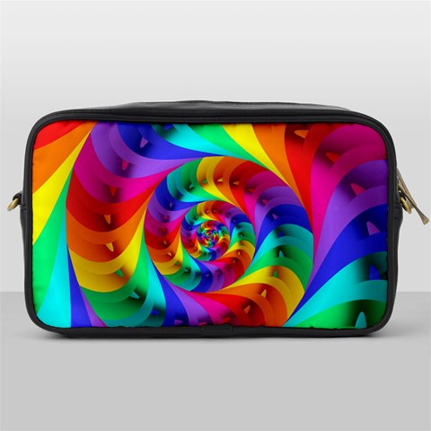 Psychedelic Rainbow Spiral Toiletries Bag (One Side) from ArtsNow.com Front