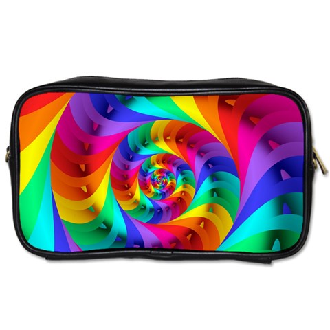 Psychedelic Rainbow Spiral Toiletries Bag (Two Sides) from ArtsNow.com Front