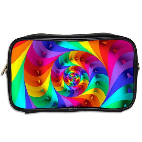 Psychedelic Rainbow Spiral Toiletries Bag (Two Sides) from ArtsNow.com Back