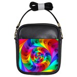 Psychedelic Rainbow Spiral Girls Sling Bag