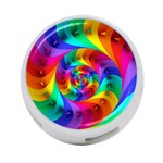 Psychedelic Rainbow Spiral 4-Port USB Hub (One Side)