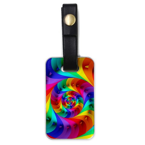 Psychedelic Rainbow Spiral Luggage Tag (one side) from ArtsNow.com Front