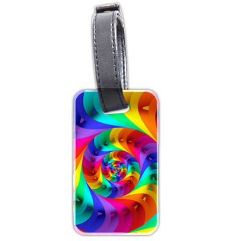 Psychedelic Rainbow Spiral Luggage Tag (two sides) from ArtsNow.com Front