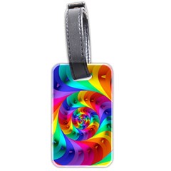 Psychedelic Rainbow Spiral Luggage Tag (two sides) from ArtsNow.com Front