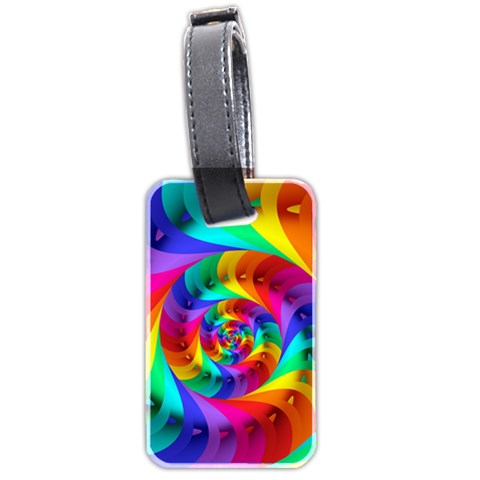 Psychedelic Rainbow Spiral Luggage Tag (two sides) from ArtsNow.com Back