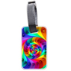 Psychedelic Rainbow Spiral Luggage Tag (two sides) from ArtsNow.com Back