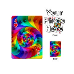 Psychedelic Rainbow Spiral Playing Cards 54 (Mini) from ArtsNow.com Front - Heart4