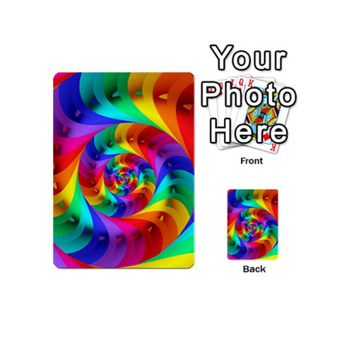 Psychedelic Rainbow Spiral Playing Cards 54 (Mini) from ArtsNow.com Back