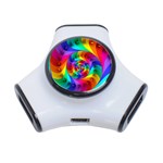 Psychedelic Rainbow Spiral 3-Port USB Hub