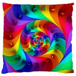 Psychedelic Rainbow Spiral Large Cushion Case (One Side)